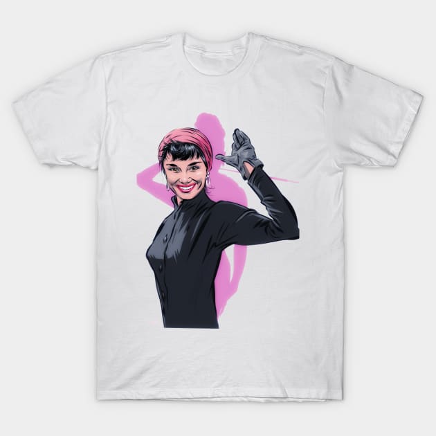 Audrey Hepburn - An illustration by Paul Cemmick T-Shirt by PLAYDIGITAL2020